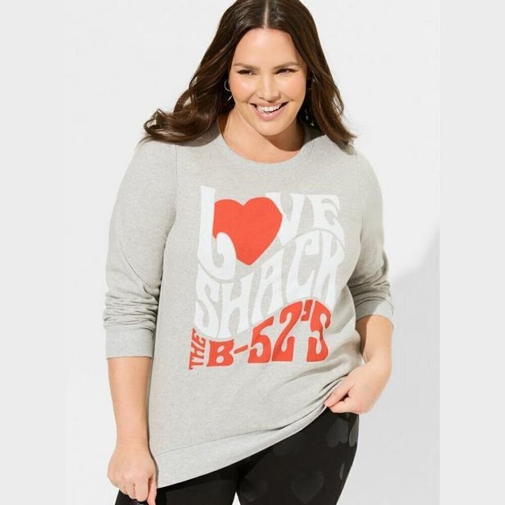 Torrid - The B-52s Cozy Fleece Sweatshirt in Light Heather Grey